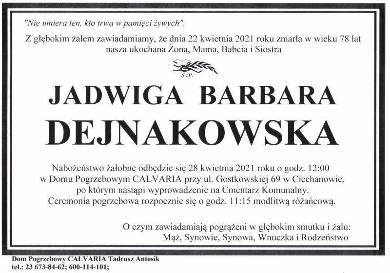 Jadwiga Barbara Dejnakowska