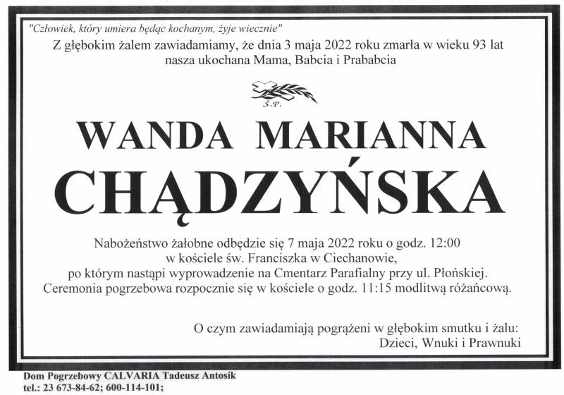 Wanda Marianna Chądzyńska