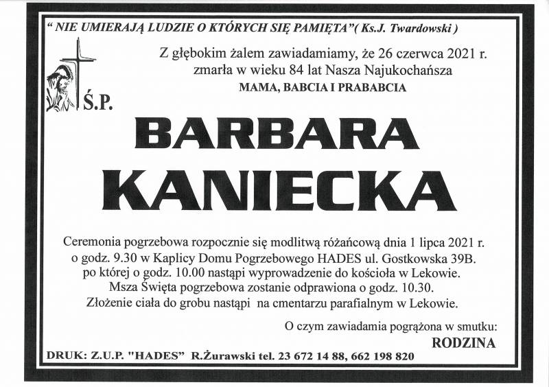 BARBARA KANIECKA