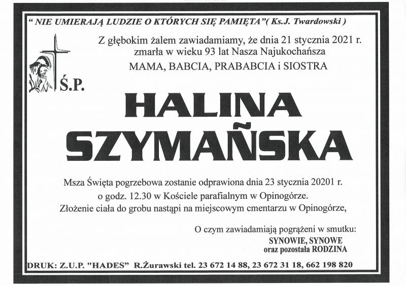 HALINA SZYMAŃSKA