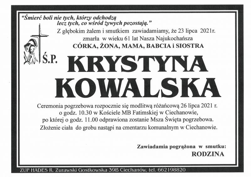 KRYSTYNA KOWALSKA