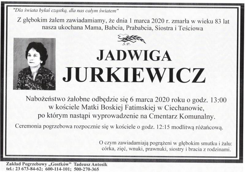 JADWIGA JURKIEWICZ