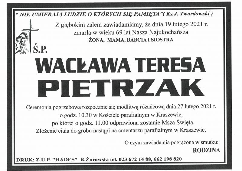 WACŁAWA TERESA PIETRZAK