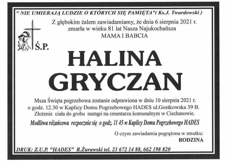 HALINA GRYCZAN