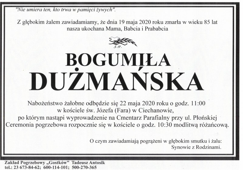 Bogumiła Dużmańska