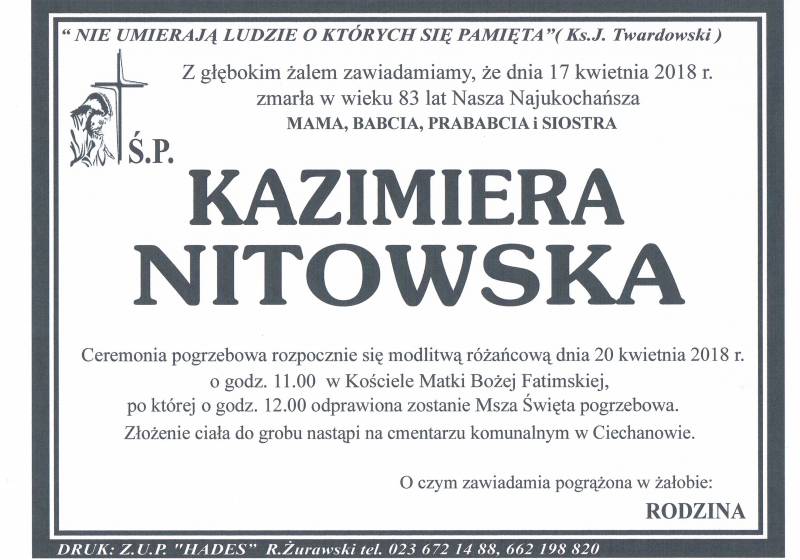 Kazimiera Nitowska