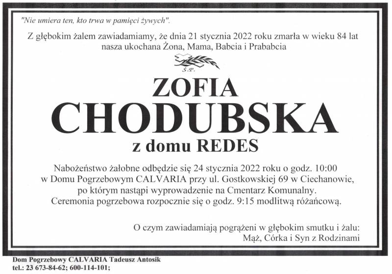 Zofia Chodubska