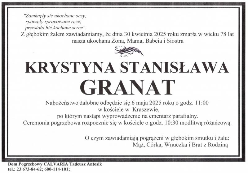 Krystyna Stanisława Granat