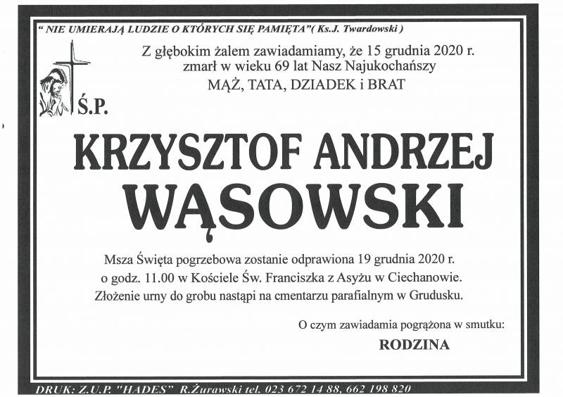 KRZYSZTOF ANDRZEJ WĄSOWSKI