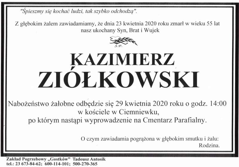 KAZIMIERZ ZIÓŁKOWSKI