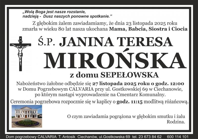 Janina Teresa Mirońska