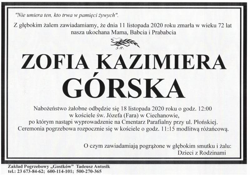 Zofia Kazimiera Górska
