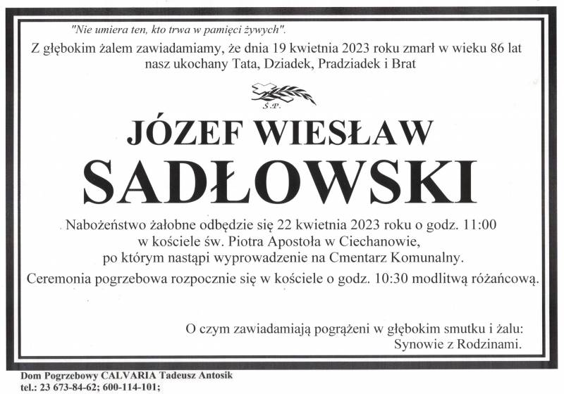 Józef Wiesław Sadłowski