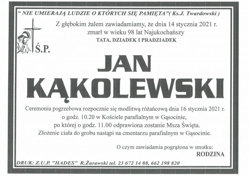 JAN KĄKOLEWSKI