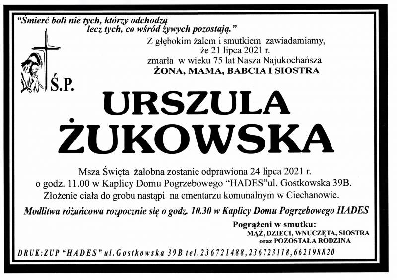 URSZULA ŻUKOWSKA