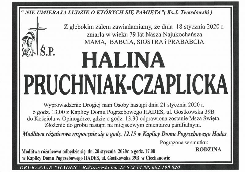 HALINA PRUCHNIAK-CZAPLICKA