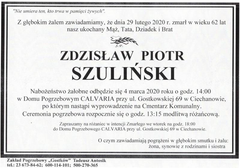 ZDZISŁAW PIOTR SZULIŃSKI