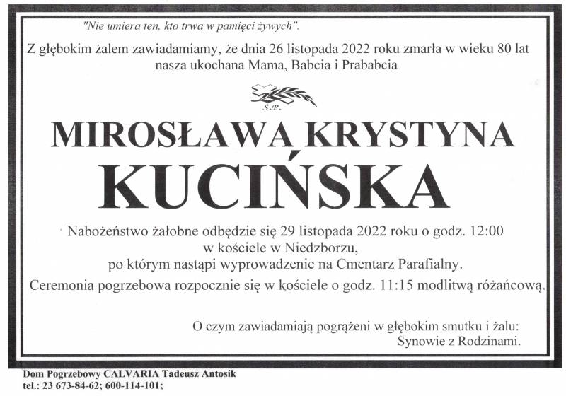 Mirosława Krystyna Kucińska