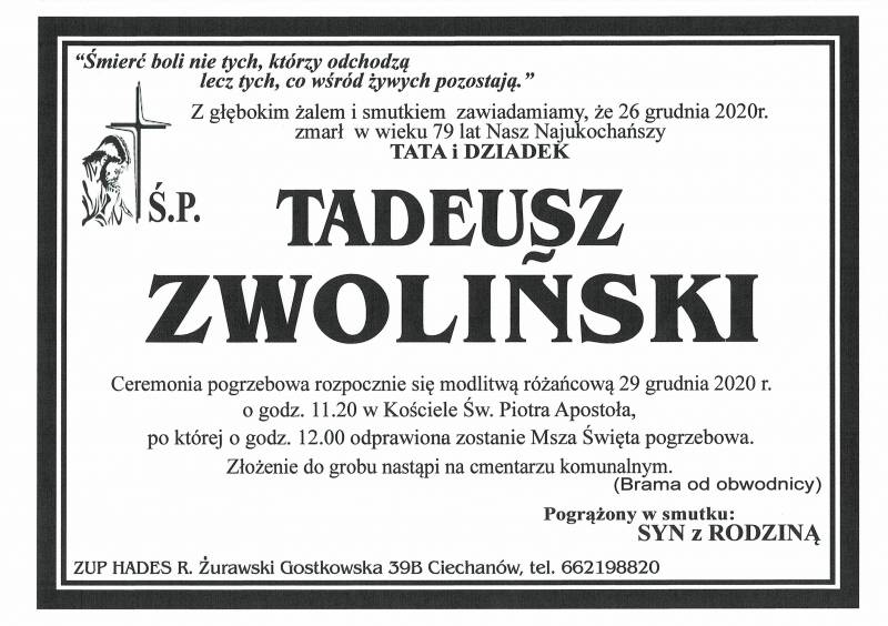 TADEUSZ ZWOLIŃSKI