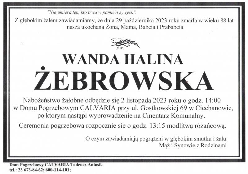 Wanda Halina Żebrowska