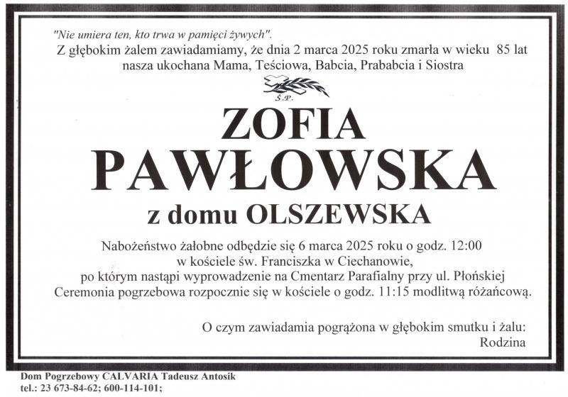 Zofia Pawłowska