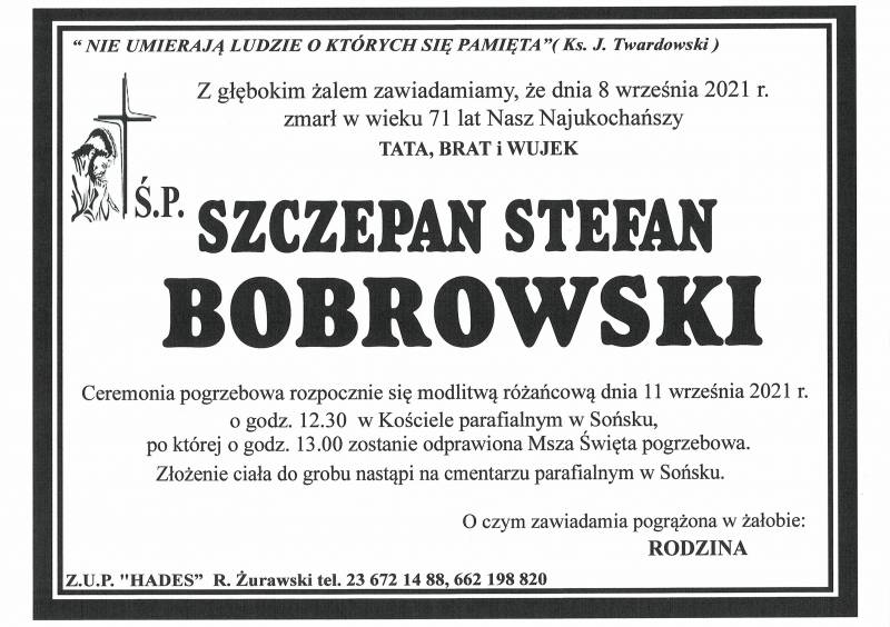 SZCZEPAN STEFAN BOBROWSKI