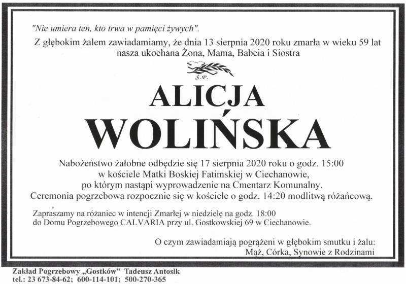 ALICJA WOLIŃSKA