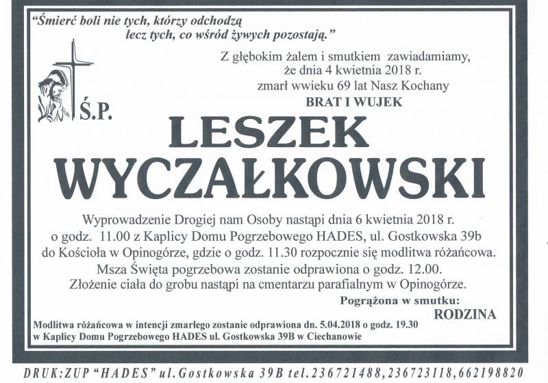 LESZEK WYCZAŁKOWSKI