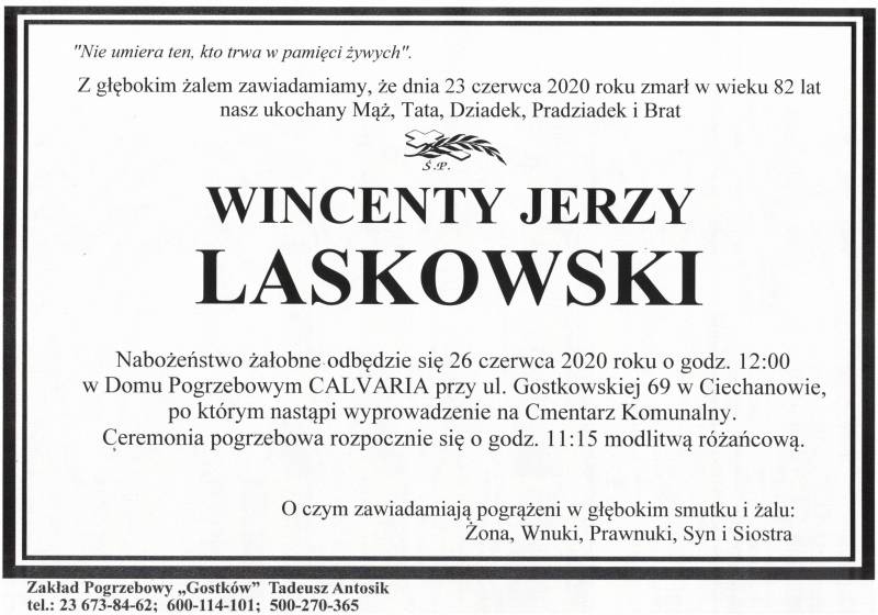 Wincenty Jerzy LASKOWSKI