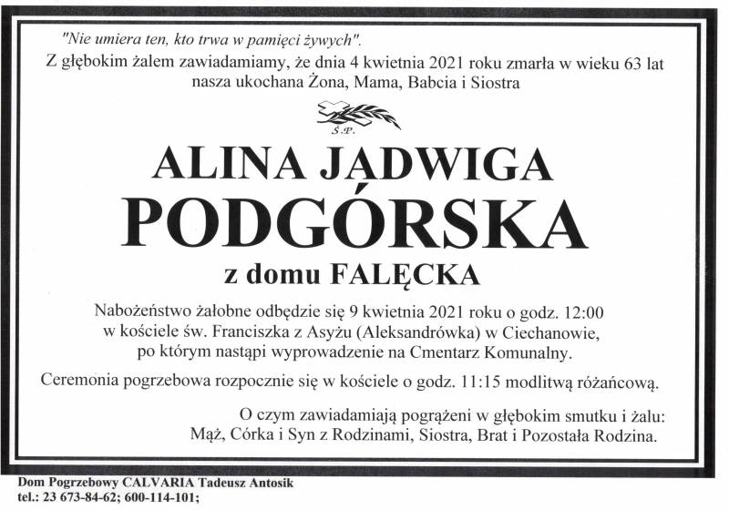 Alina Jadwiga Podgórska