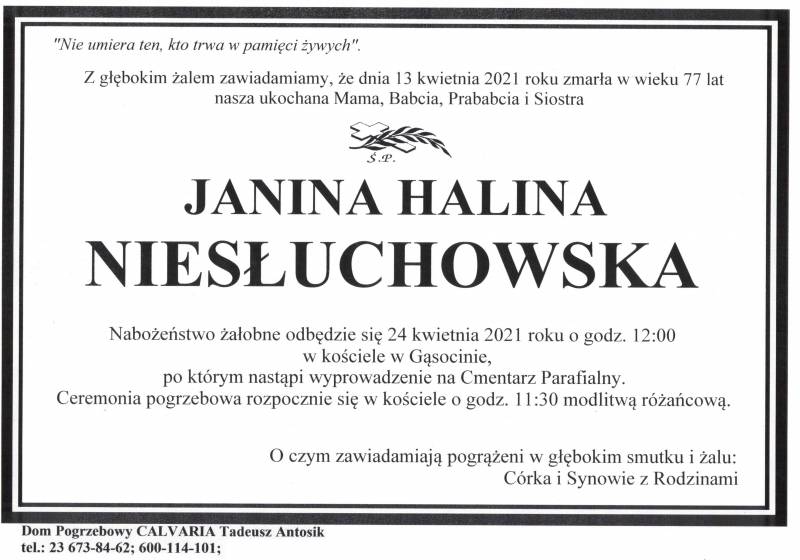 Janina Halina Niesłuchowska