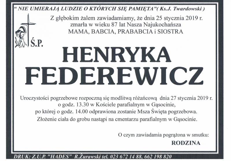 HENRYKA FEDEREWICZ