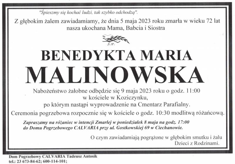 Benedykta Maria Malinowska