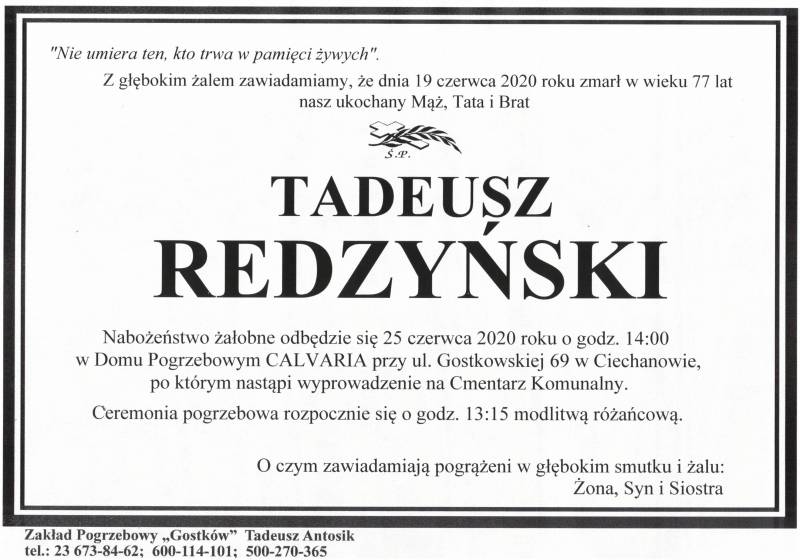 TADEUSZ REDZYŃSKI