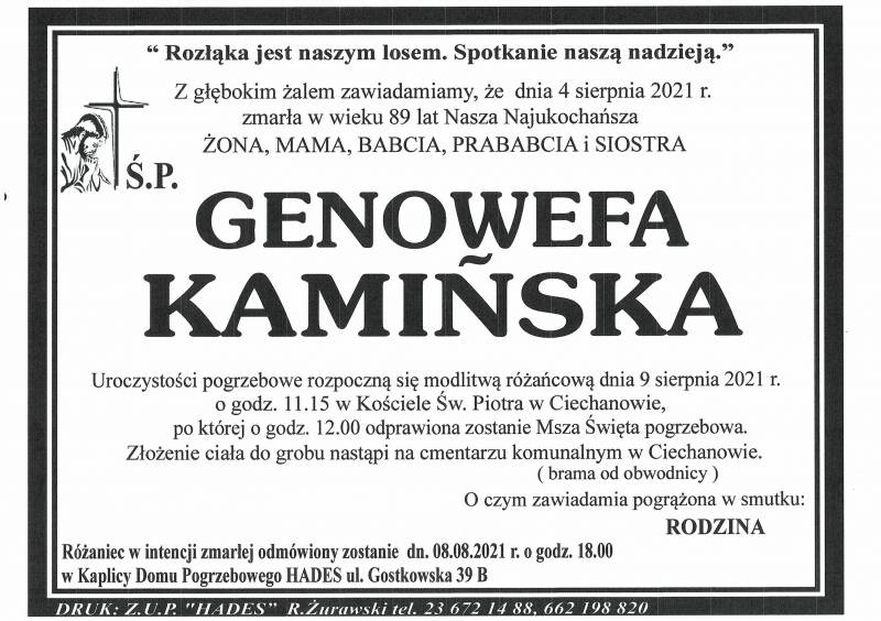 GENOWEFA KAMIŃSKA