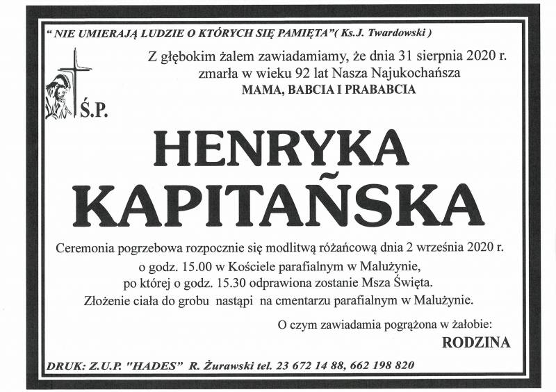 HENRYKA KAPITAŃSKA