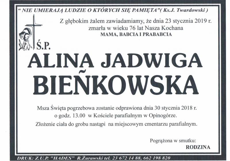 Alina Jadwiga Bieńkowska
