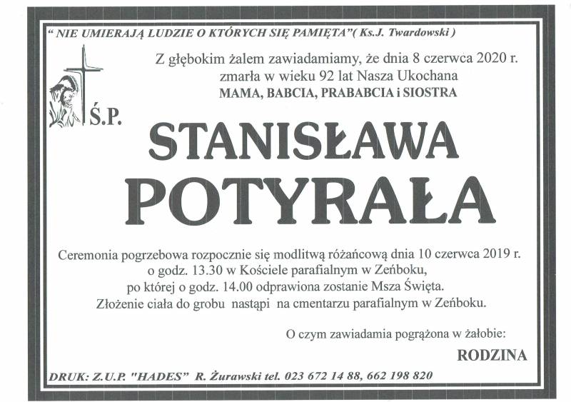 STANISŁAWA POTYRAŁA