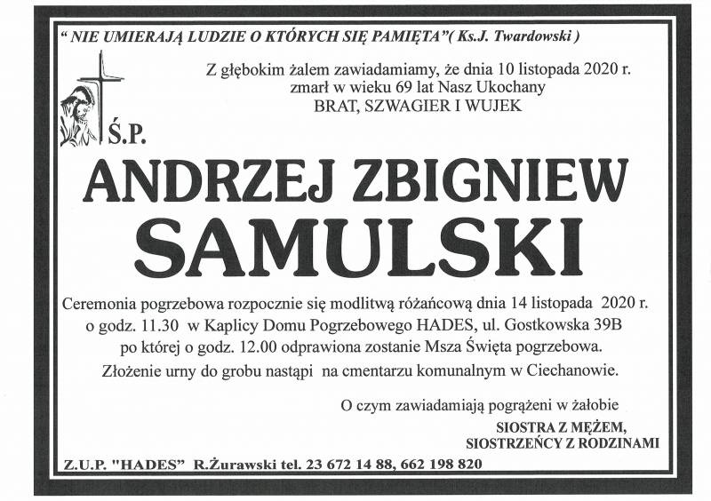 ANDRZEJ ZBIGNIEW SAMULSKI