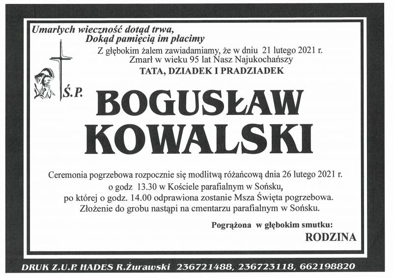 BOGUSŁAW KOWALSKI