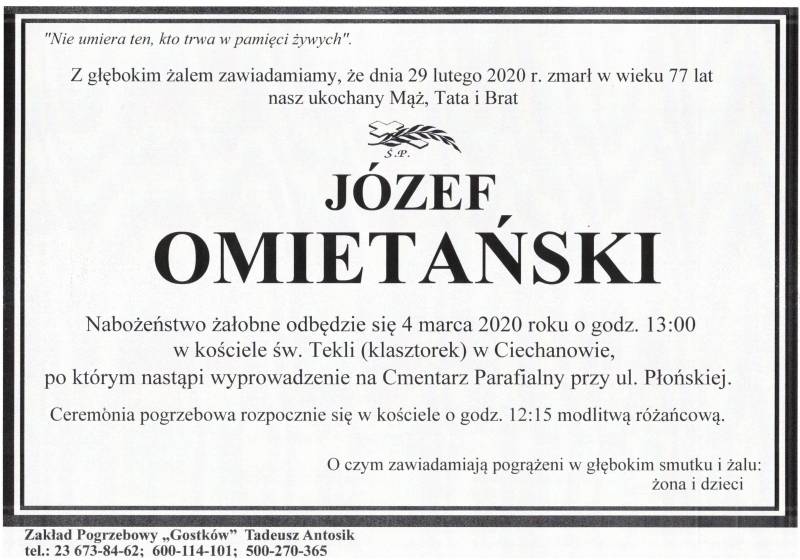 JÓZEF OMIETAŃSKI