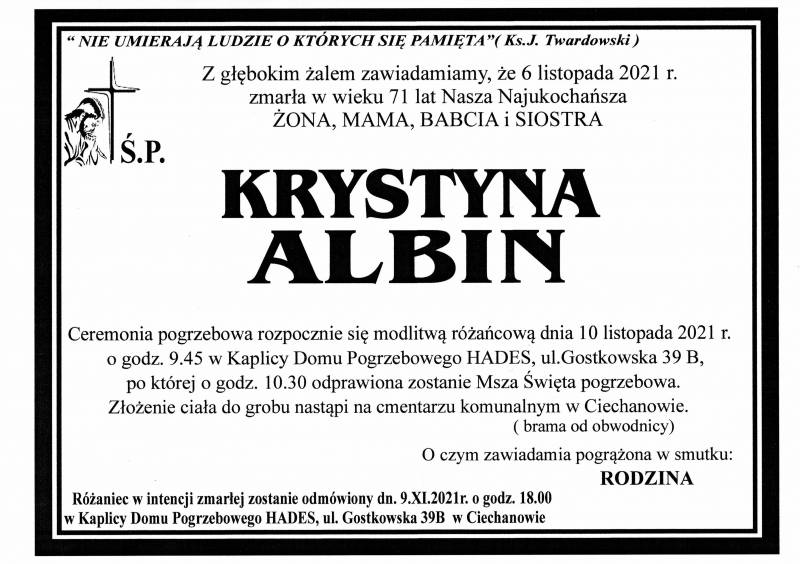 KRYSTYNA ALBIN