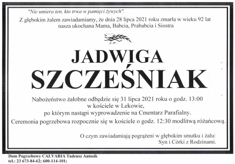 Jadwiga Szcześniak