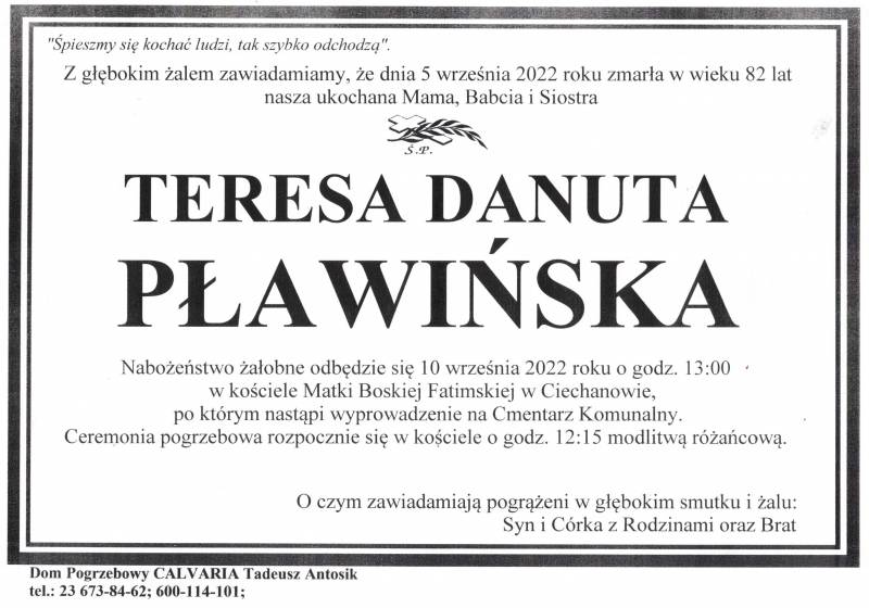 Teresa Danuta Pławińska