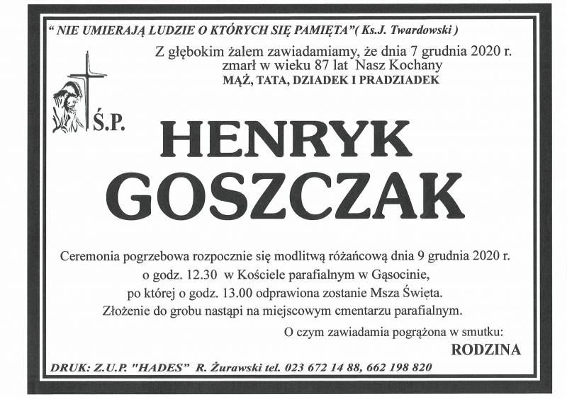 HENRYK GOSZCZAK