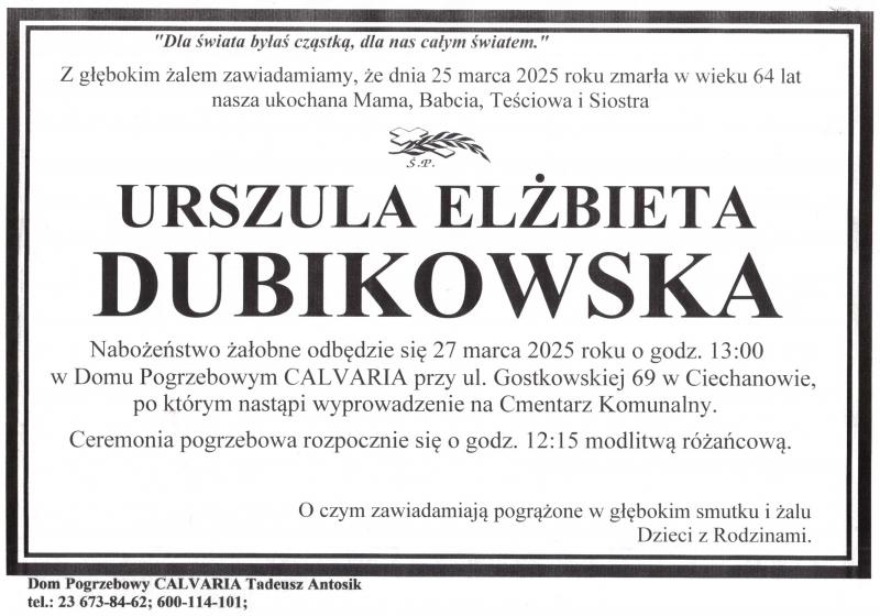 Urszula Elżbieta Dubikowska