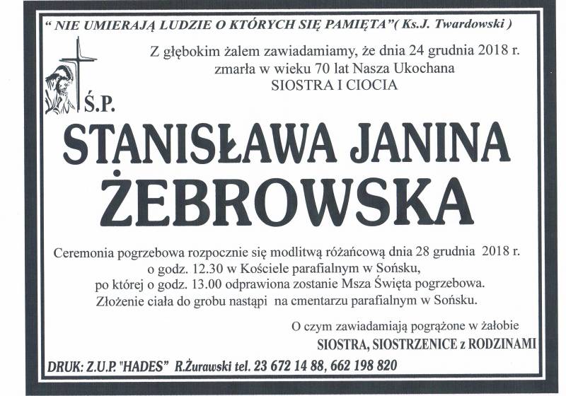 Stanisława Janina Żebrowska