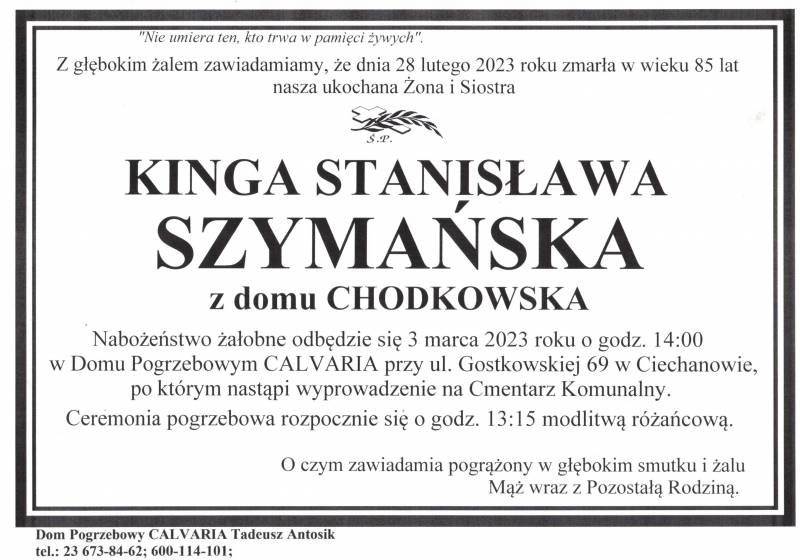 Kinga Stanisława Szymańska