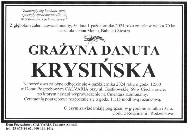 Grażyna Danuta Krysińska
