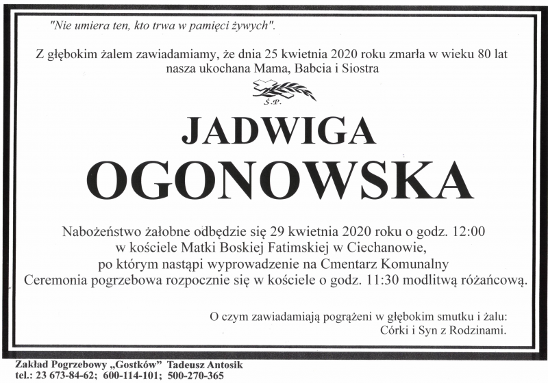 JADWIGA OGONOWSKA
